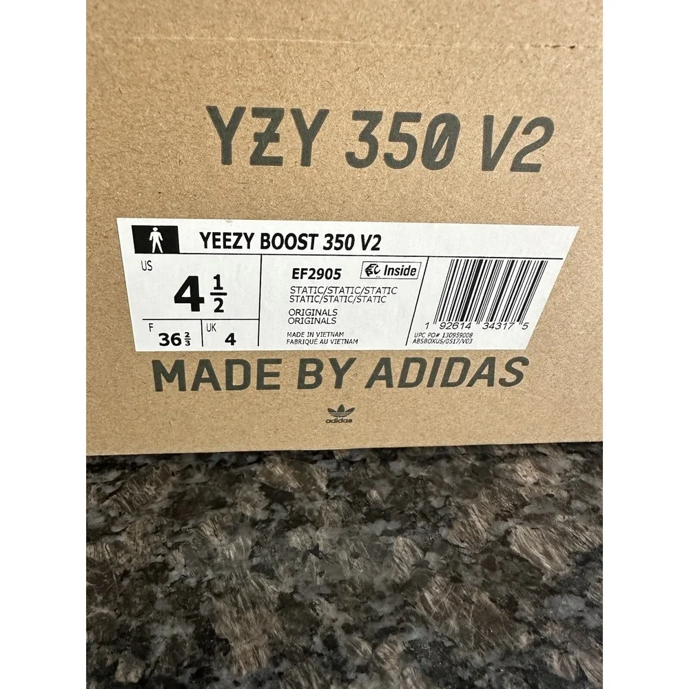 Adidas‎ Yeezy Boost 350 V2 Static Non Reflective Sz 4.5  Zebra Beluga Foam New